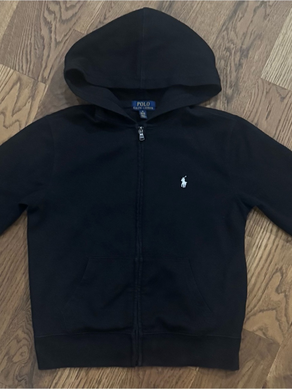 Polo by Ralph Lauren Kids Black Zip Hoodie with White Pony